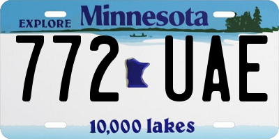 MN license plate 772UAE