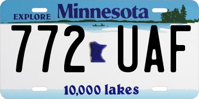 MN license plate 772UAF