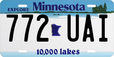 MN license plate 772UAI