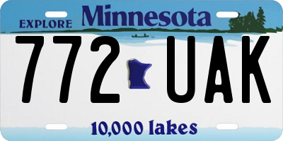 MN license plate 772UAK