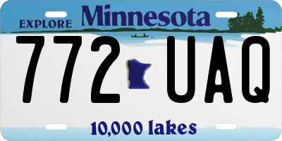 MN license plate 772UAQ