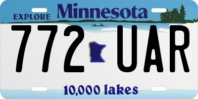MN license plate 772UAR