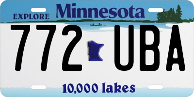 MN license plate 772UBA