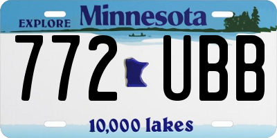 MN license plate 772UBB