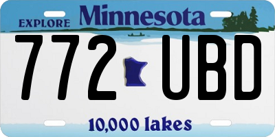 MN license plate 772UBD