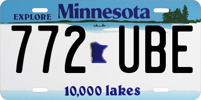 MN license plate 772UBE