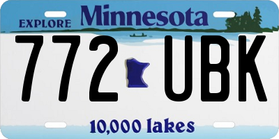 MN license plate 772UBK