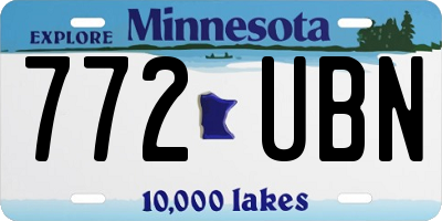 MN license plate 772UBN