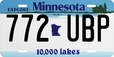 MN license plate 772UBP