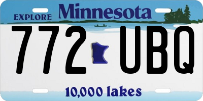 MN license plate 772UBQ