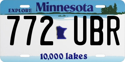 MN license plate 772UBR