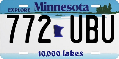MN license plate 772UBU