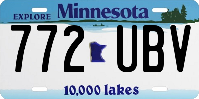 MN license plate 772UBV