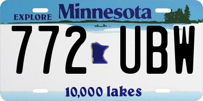 MN license plate 772UBW