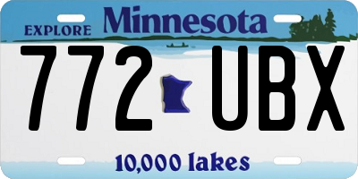 MN license plate 772UBX
