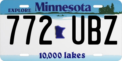 MN license plate 772UBZ