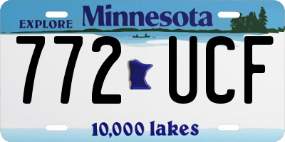 MN license plate 772UCF