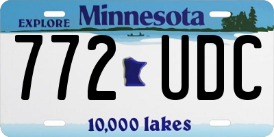 MN license plate 772UDC