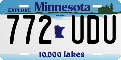 MN license plate 772UDU