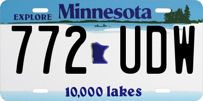 MN license plate 772UDW