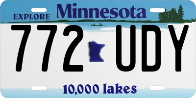 MN license plate 772UDY