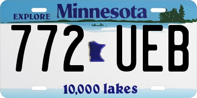 MN license plate 772UEB