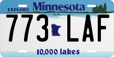 MN license plate 773LAF