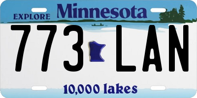 MN license plate 773LAN