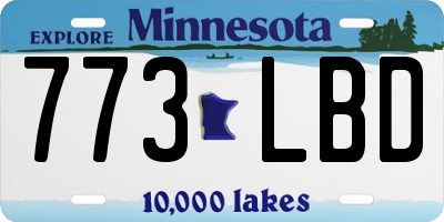 MN license plate 773LBD