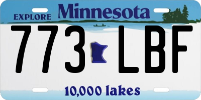 MN license plate 773LBF