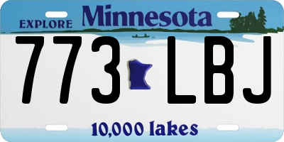MN license plate 773LBJ