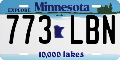 MN license plate 773LBN