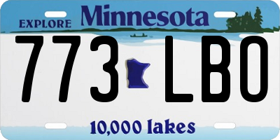 MN license plate 773LBO
