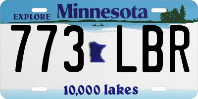 MN license plate 773LBR