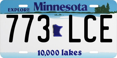 MN license plate 773LCE