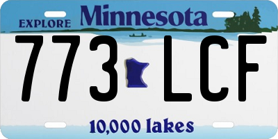 MN license plate 773LCF
