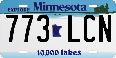 MN license plate 773LCN