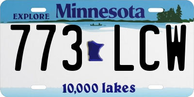 MN license plate 773LCW