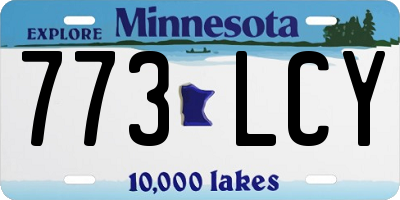 MN license plate 773LCY