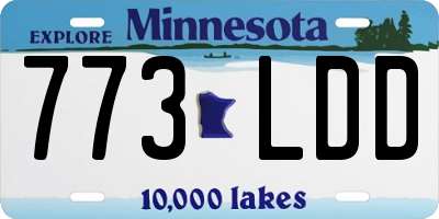 MN license plate 773LDD