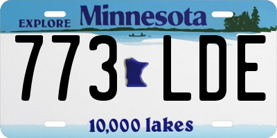 MN license plate 773LDE