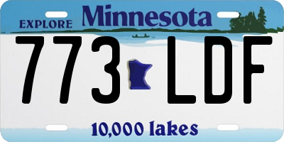 MN license plate 773LDF