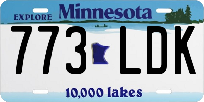 MN license plate 773LDK