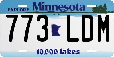 MN license plate 773LDM