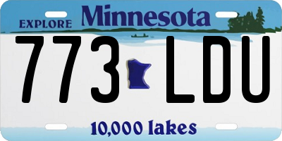 MN license plate 773LDU