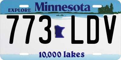 MN license plate 773LDV