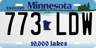 MN license plate 773LDW