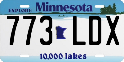 MN license plate 773LDX