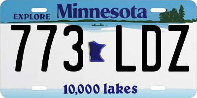 MN license plate 773LDZ