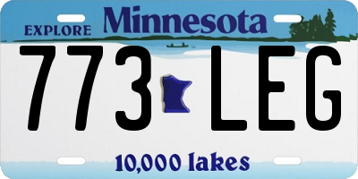 MN license plate 773LEG